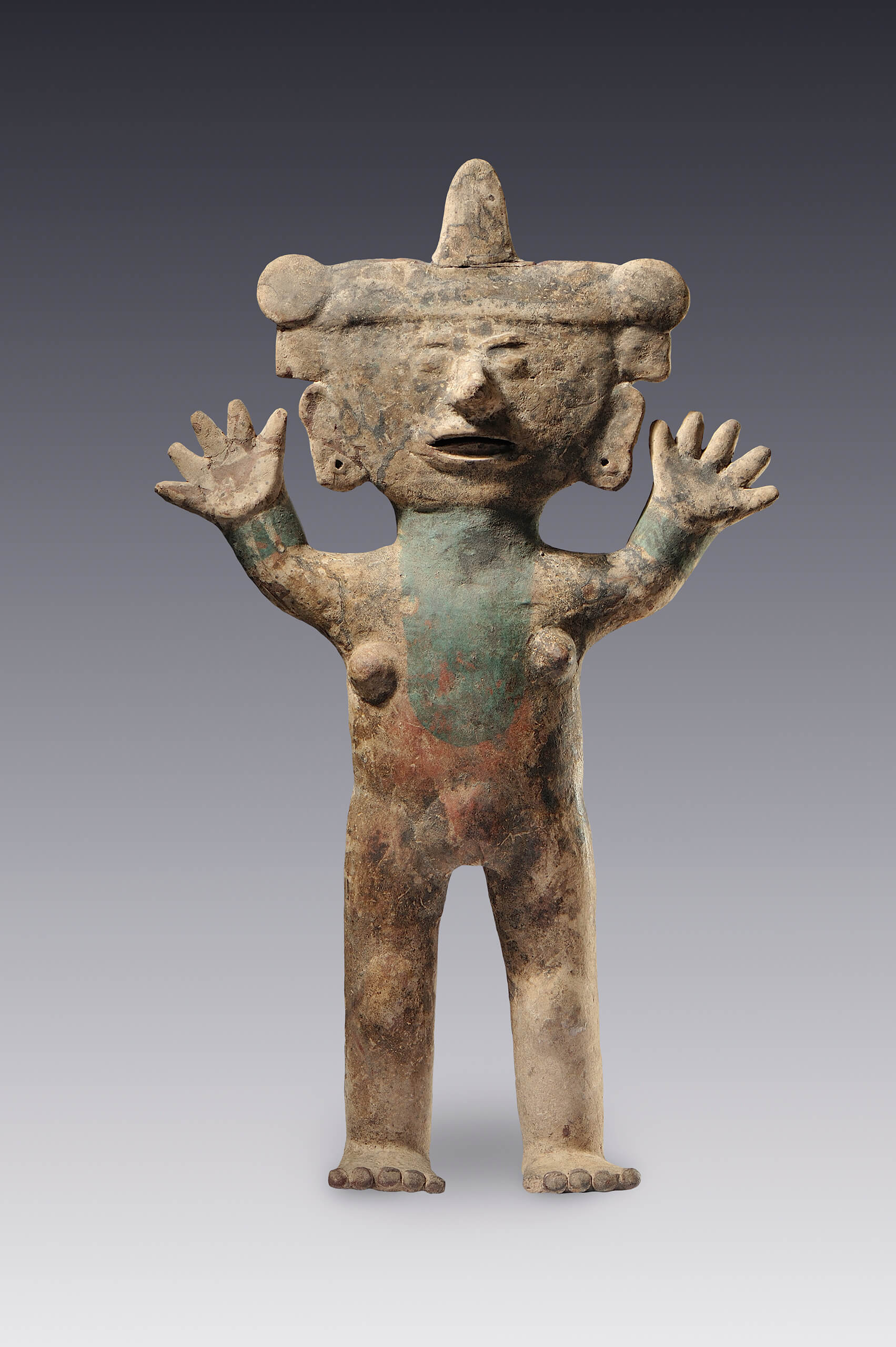 Figura de desnudo femenino con ademán de júbilo | La imaginación sin límites | Museo Amparo, Puebla